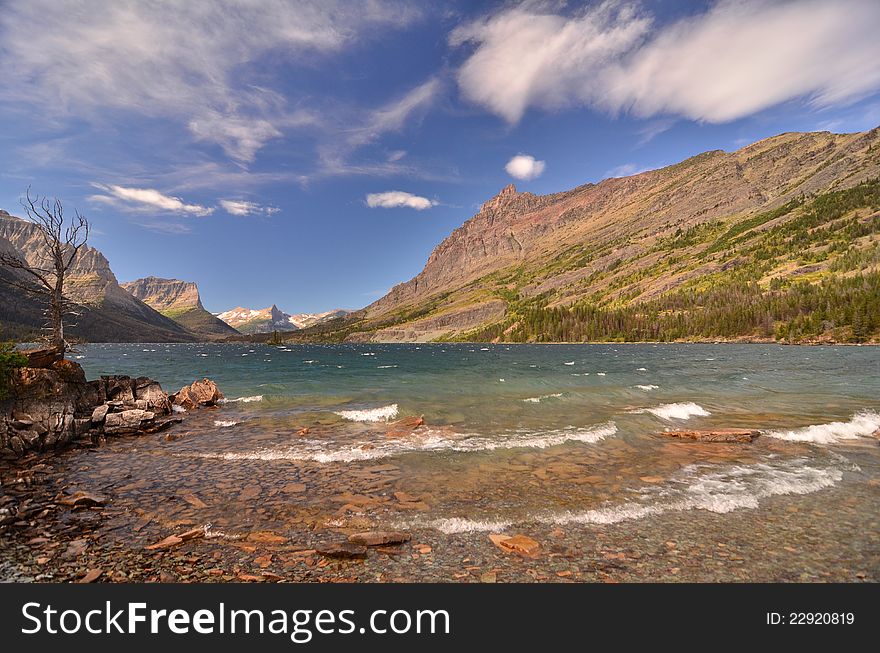 Taken from the shore of St Marys Lake at Glacier National Park in Montana. Taken from the shore of St Marys Lake at Glacier National Park in Montana.