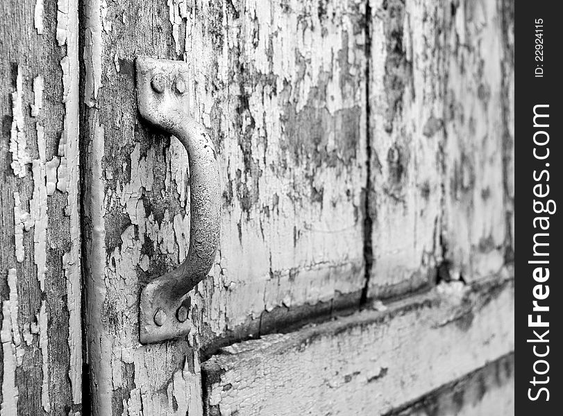 Close-up of old door handlern