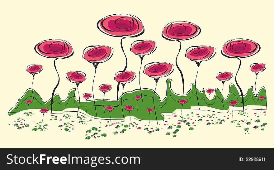 Vector Pink Flowers