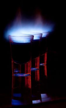 Burning Drink In Shot Glass Stock Photo Burning Drink In Shot Glass Stock Photo
