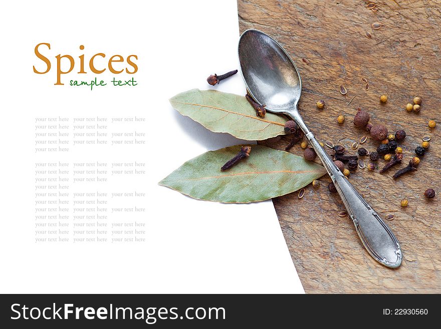 Spices and spoon
