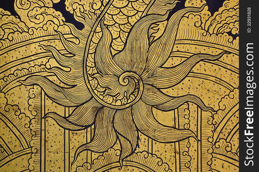 Tail of dragon in Thai style art. Tail of dragon in Thai style art