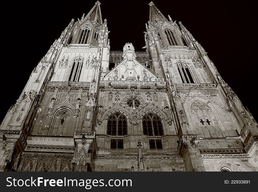 Gothic cathedral of st. peter in regensburg. Gothic cathedral of st. peter in regensburg