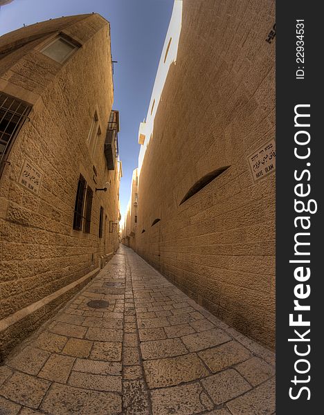Old jerusalem streets in jerusalem, israel capital