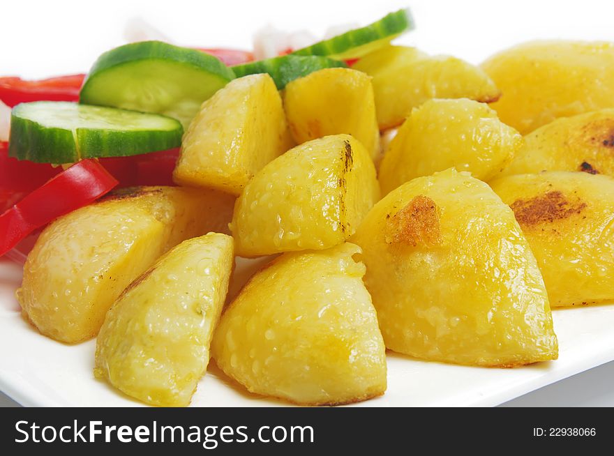 Healthy lunch. potatoes with vegetables