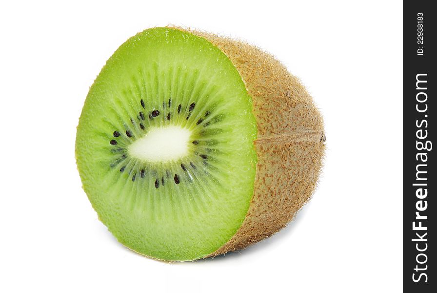 Closeup of kiwi isolated on white. Closeup of kiwi isolated on white