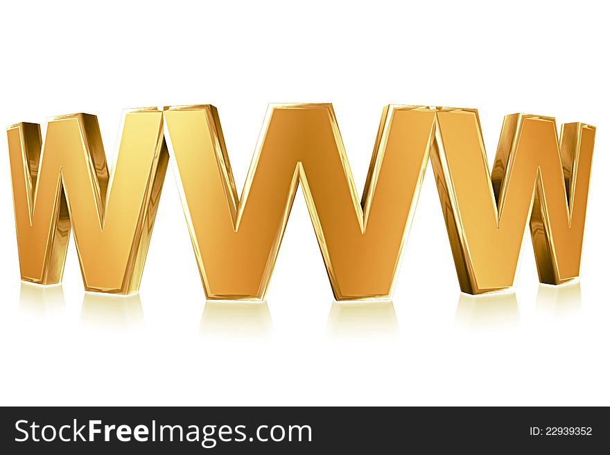 3d World Wide Web internet symbol on white background. 3d World Wide Web internet symbol on white background.