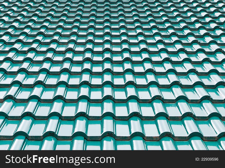 Green color roof tile
