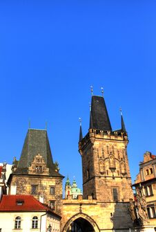 Malostranska Mostecka Vez, Monuments Prague Stock Photo Malostranska Mostecka Vez, Monuments Prague Stock Photo