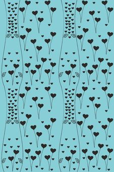 Floral Background With Hearts Stock Image