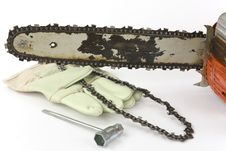 Chainsaw And Work Gloves Royalty Free Stock Image Chainsaw And Work Gloves Royalty Free Stock Image