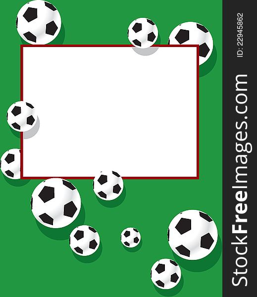 Vector football background with balls