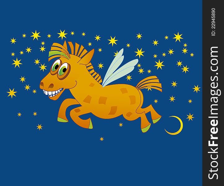 Vector illustration of joy magic horse