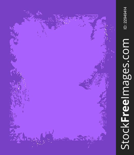 Grunge spotted violet frame with lilac background. Grunge spotted violet frame with lilac background