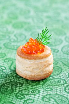 Vol-au-vent With Caviar Stock Photo