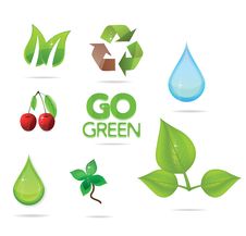 Glass Green And Eco Symbols Set Royalty Free Stock Images Glass Green And Eco Symbols Set Royalty Free Stock Images