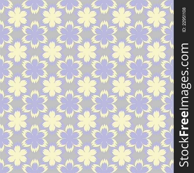 Seamless background with flowers on violet illustration