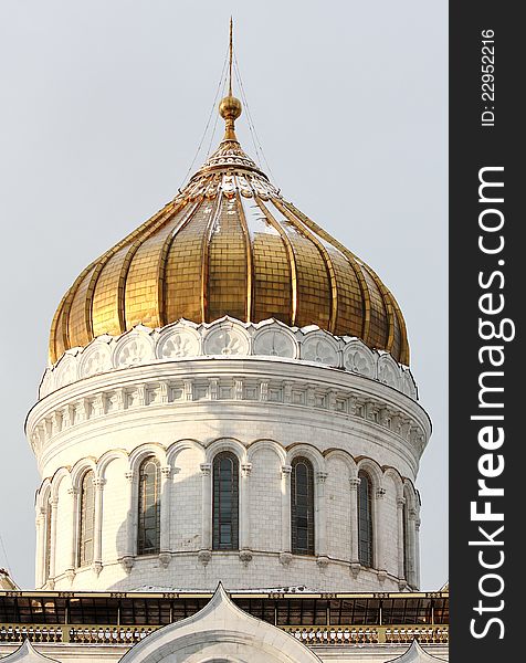 Dome Of Christ The Saviour Cathedral In Moscow