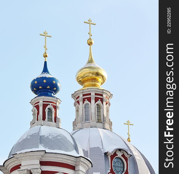 Domes of the orthodox church,  built in the seventeenth century in Moscow