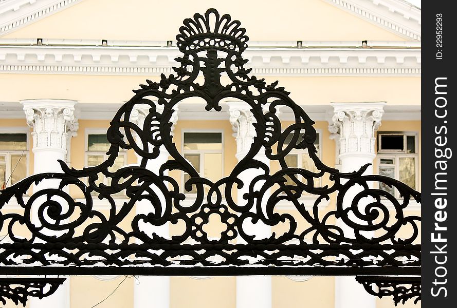 Detail of the fencing of the Moscow mansion of the eighteenth century. Detail of the fencing of the Moscow mansion of the eighteenth century