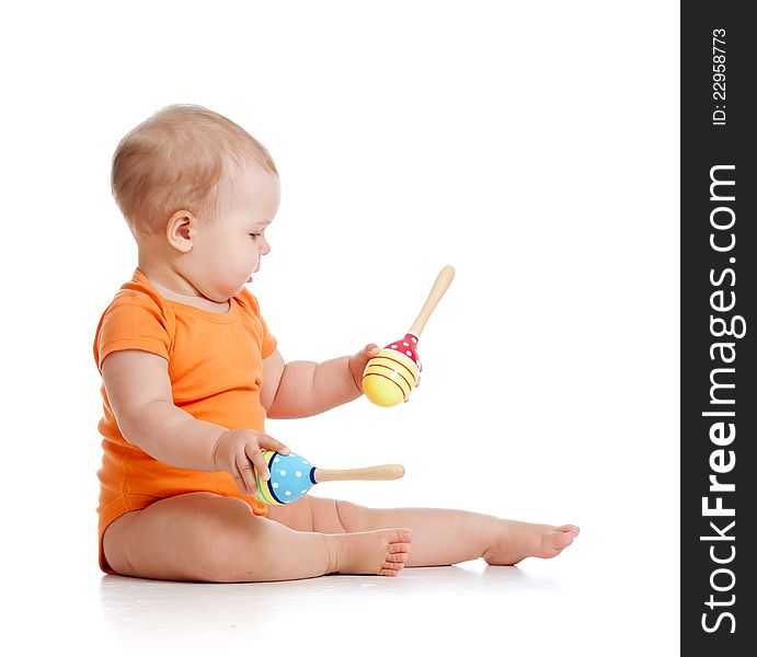 Child playing with musical toy. Child playing with musical toy