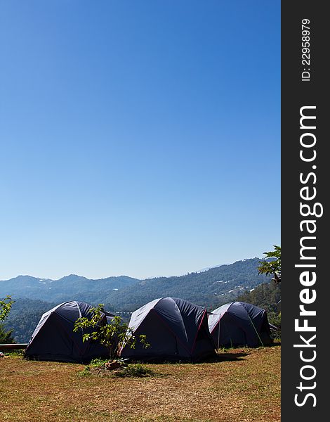 Camping Tent in in northern mountain Thailand