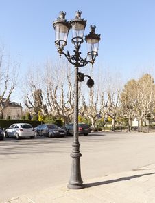 Lamppost With Security Camera Royalty Free Stock Image