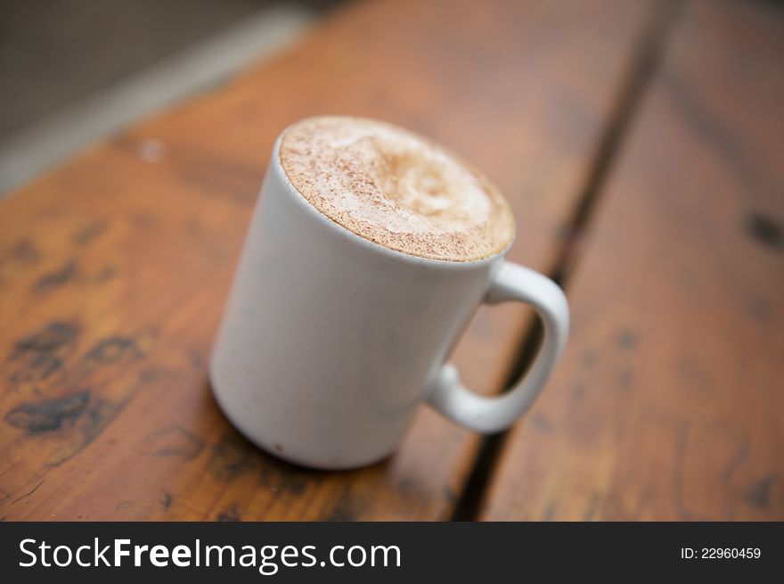 Cappuccino Coffee Mug On Table