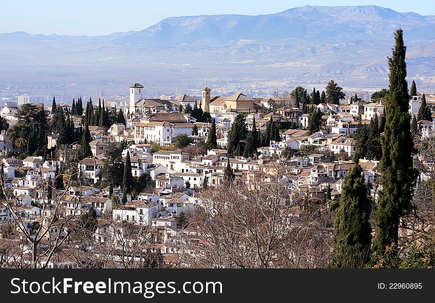 Albaycin district in teh ciry of Granada. Albaycin district in teh ciry of Granada