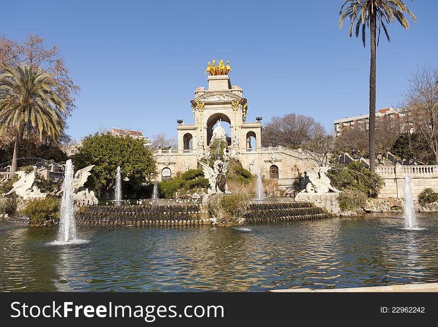 Source of Ciutadella Park in Barcelona, Catalonia Spain