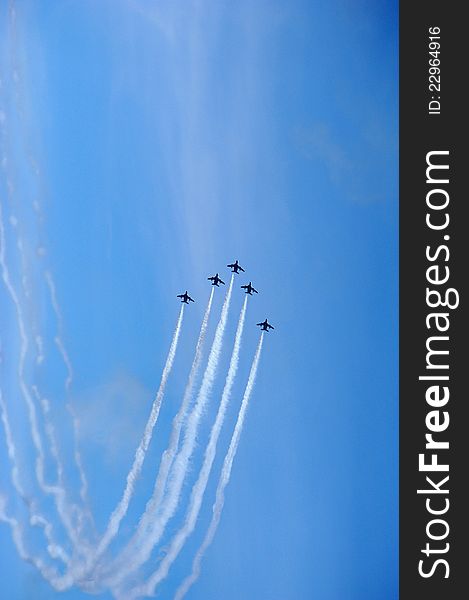 Air force acrobatic team airshow at blue impulse of japan
