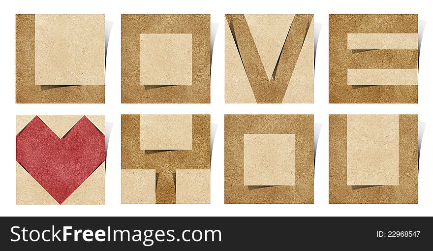 I love you alphabet recycled paper craft