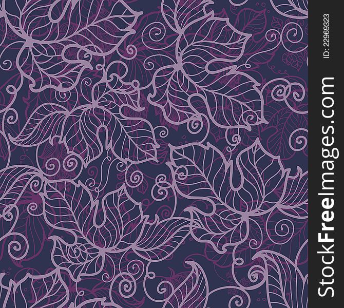 Floral Seamless Pattern In Violet Tones