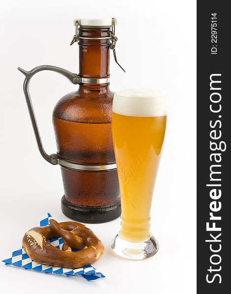 Wheat Beer And Pretzel