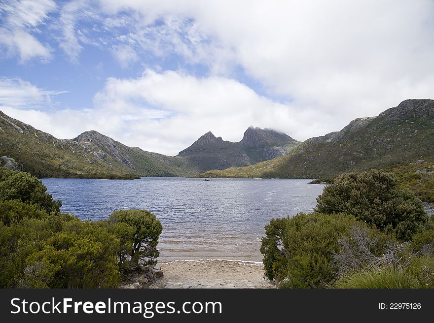 Mountain landscape in Tasmania island