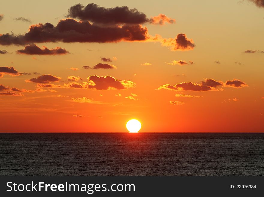 Beautiful sunset over the ocean