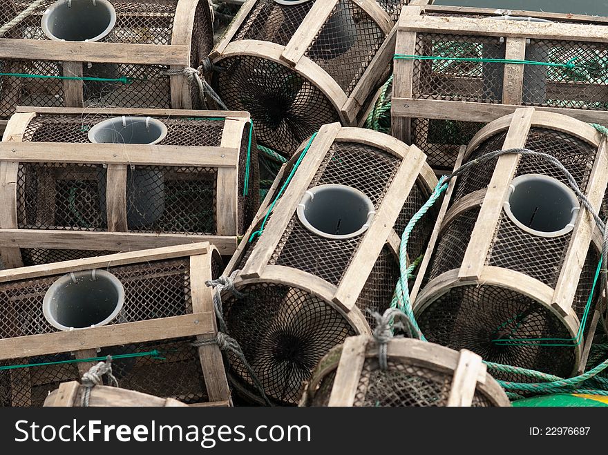 traps to catch shellfish in Galicia, Spain