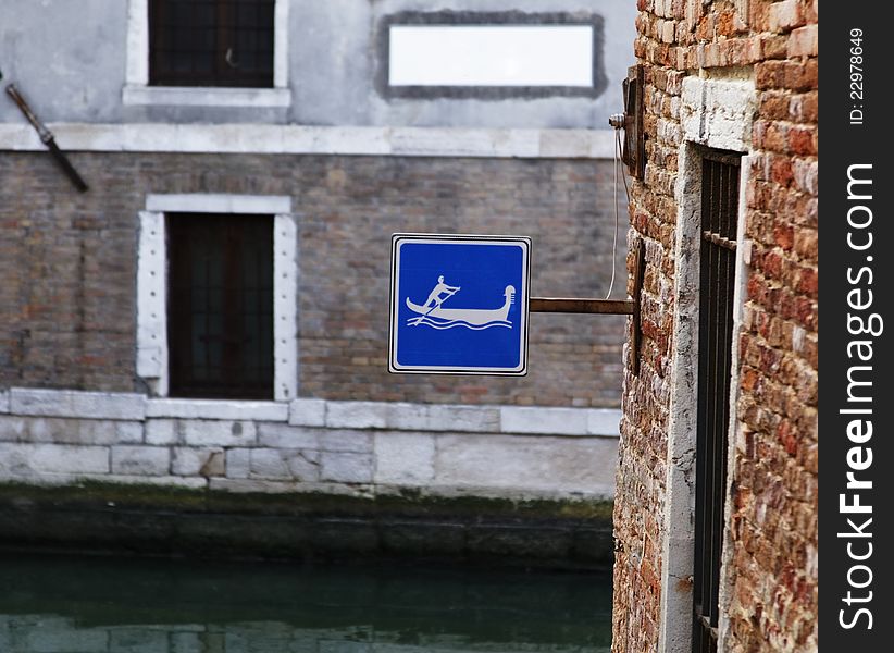 Specific waterway indicator in Venice Italy.