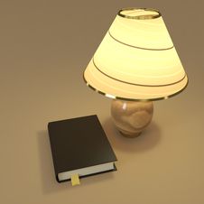 Book And Table Lamp Composition Stock Photo