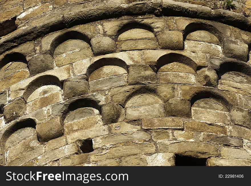 Detail of italian castle in lunigiana tuscany