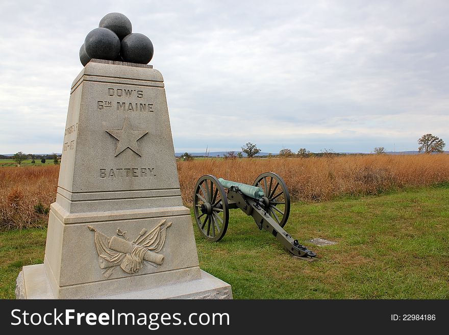 6th maine battery monument at gettysburg