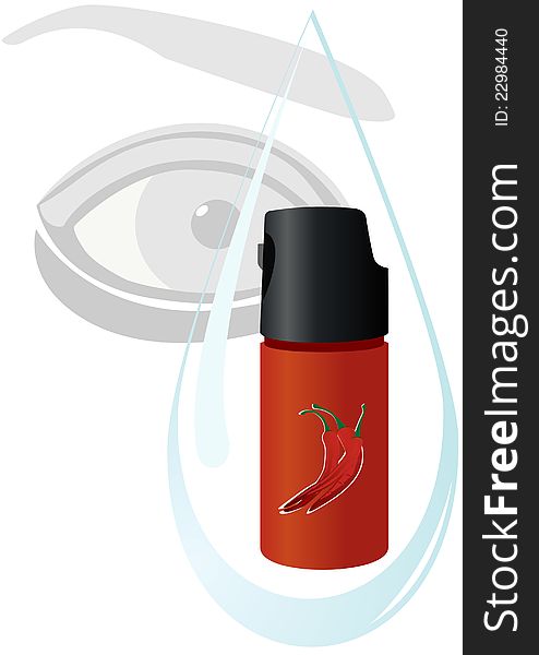 A can of tear gas. The illustration on a white background.