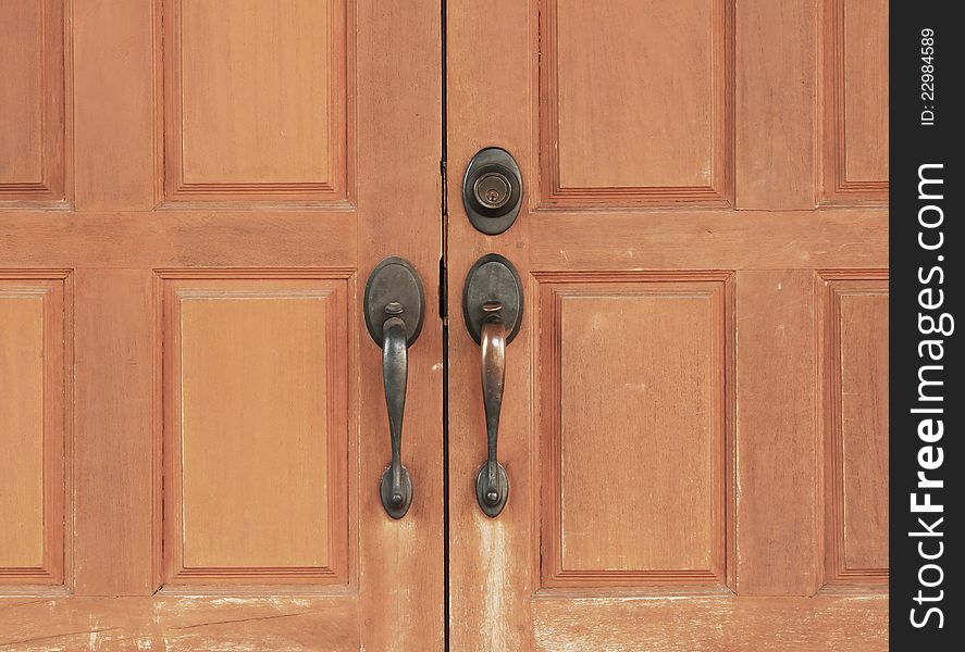 Wooden doors with handle