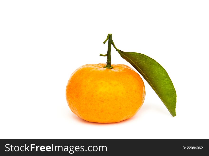 Fresh oranges  on a white background