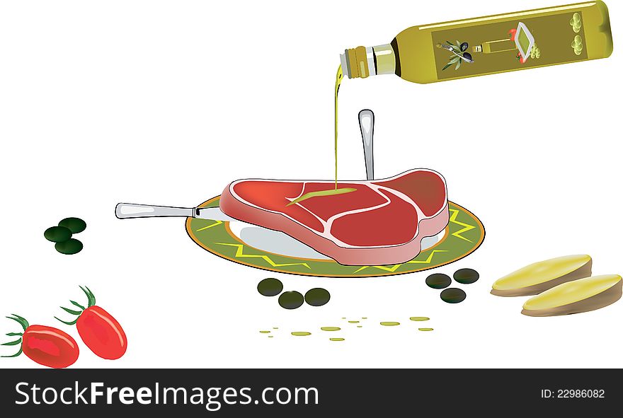 Steak Sauce And Olive Oil