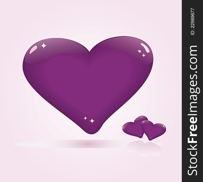 Glossy hearts Valentine's day vector background