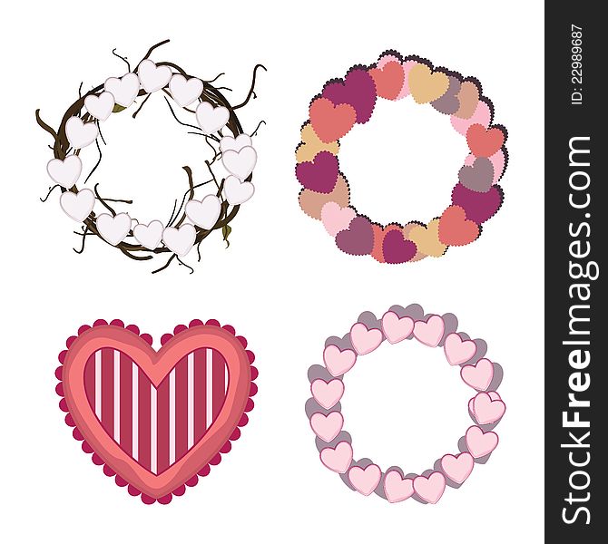 Set of valentine's day garlands and hearts. Vector illustration. Set of valentine's day garlands and hearts. Vector illustration