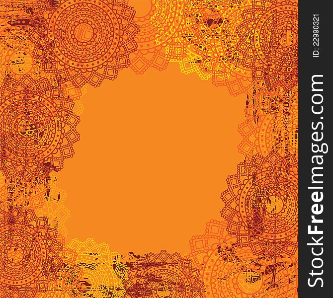 Colourful Mandala- Grunge Background
