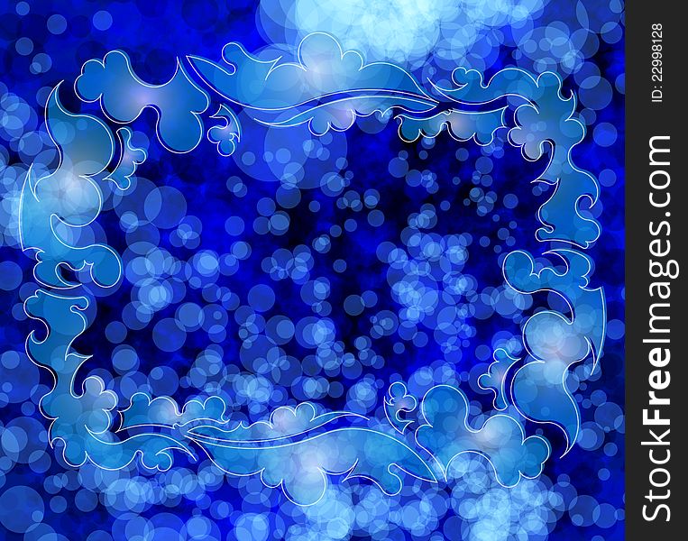 Abstract blue background with frame
