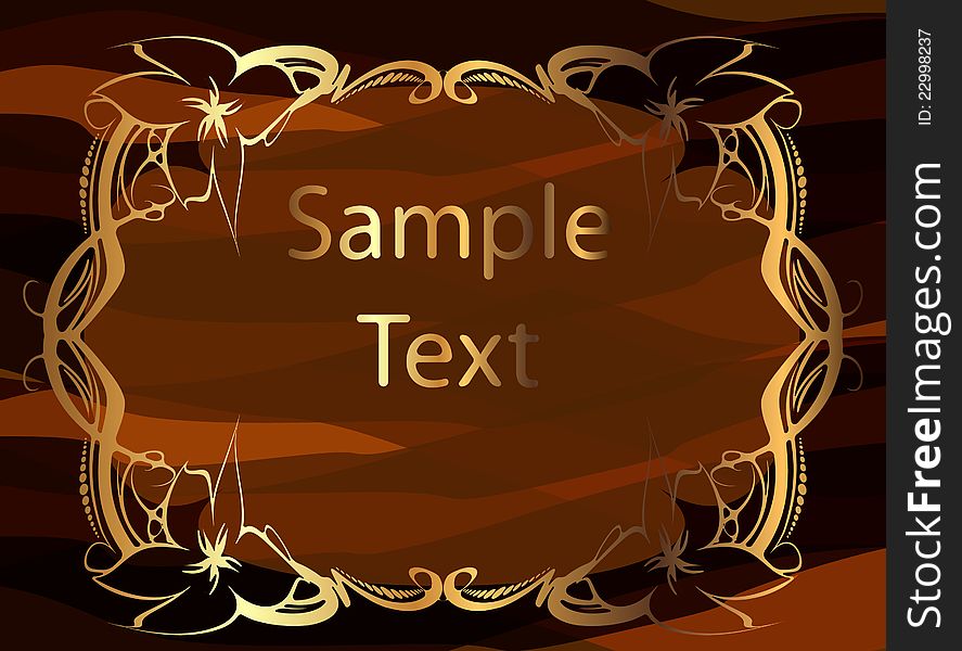 Decorative gold frame for text. . Decorative gold frame for text.